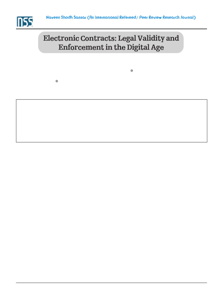 E-Contracts: Legal Validity Explored | PDF | E Commerce | Electronic ...