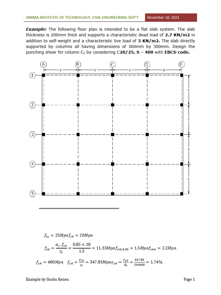 Punching Shear Design Example | PDF | Building Materials | Applied And ...