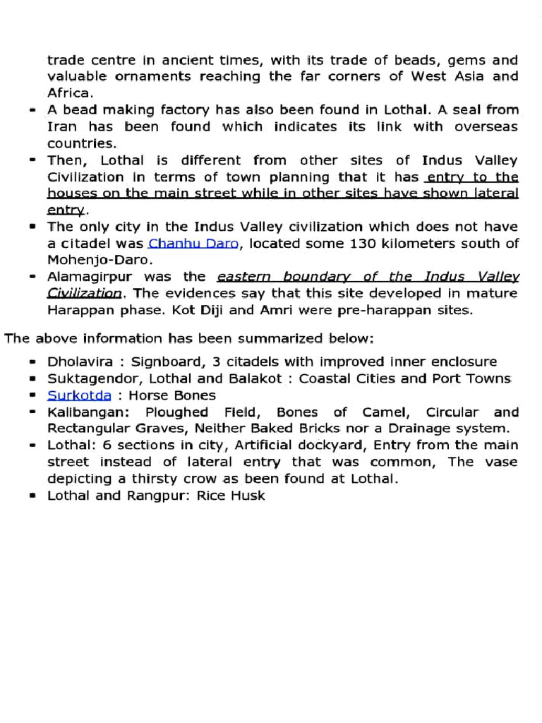 Lothal: Ancient Trade and Rice Husk | PDF | Employment | Economies