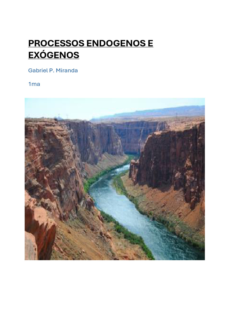 Processos Endógenos e Exógenos Terrestres | PDF | Terreno | Ciências ...