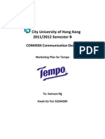 Marketing Plan For Tempo (Updated)