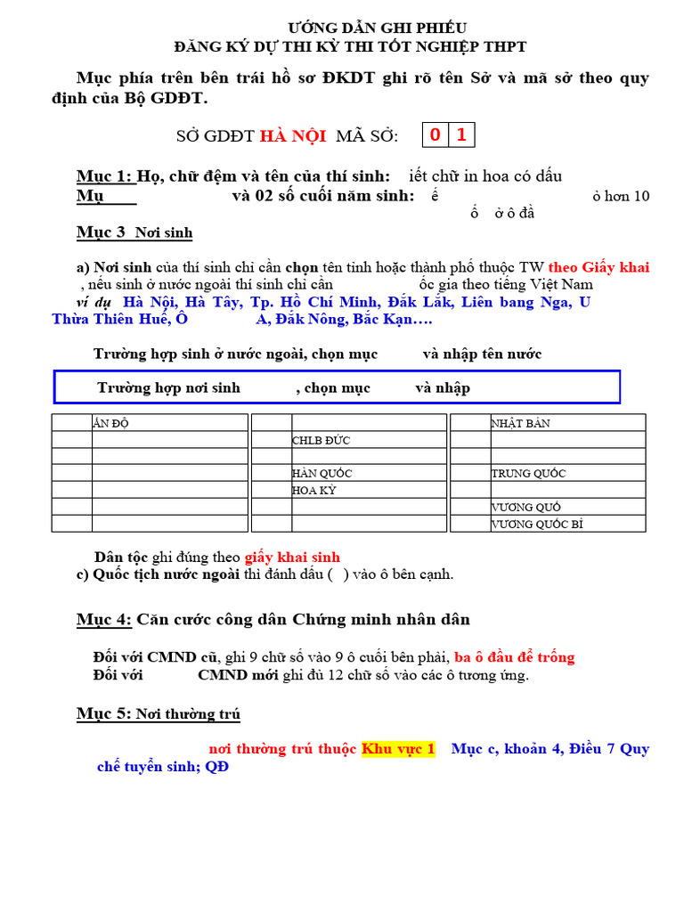 HD - Phieu - DKDT - Xet - CNTN - 2025 | PDF