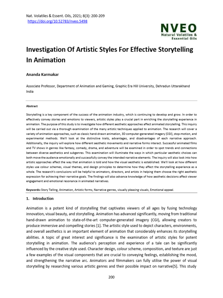 Artistic Styles in Animated Storytelling | PDF | Narrative | Storytelling