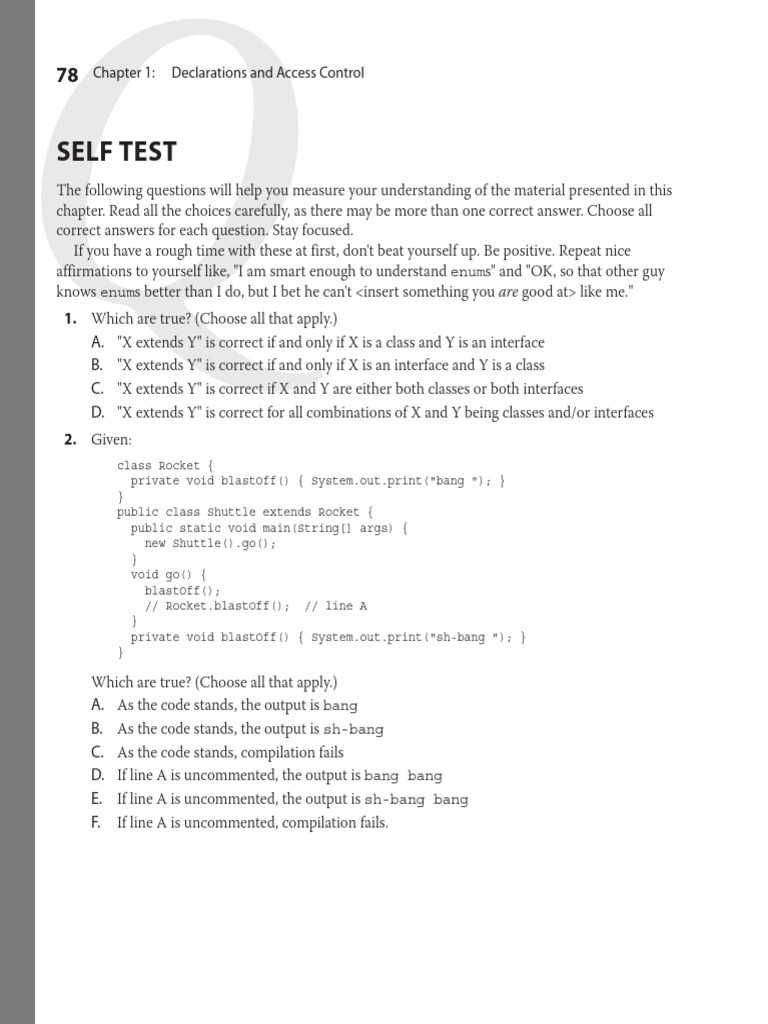 OCA Revision Pack 1 | PDF | Java (Programming Language) | Computer Science