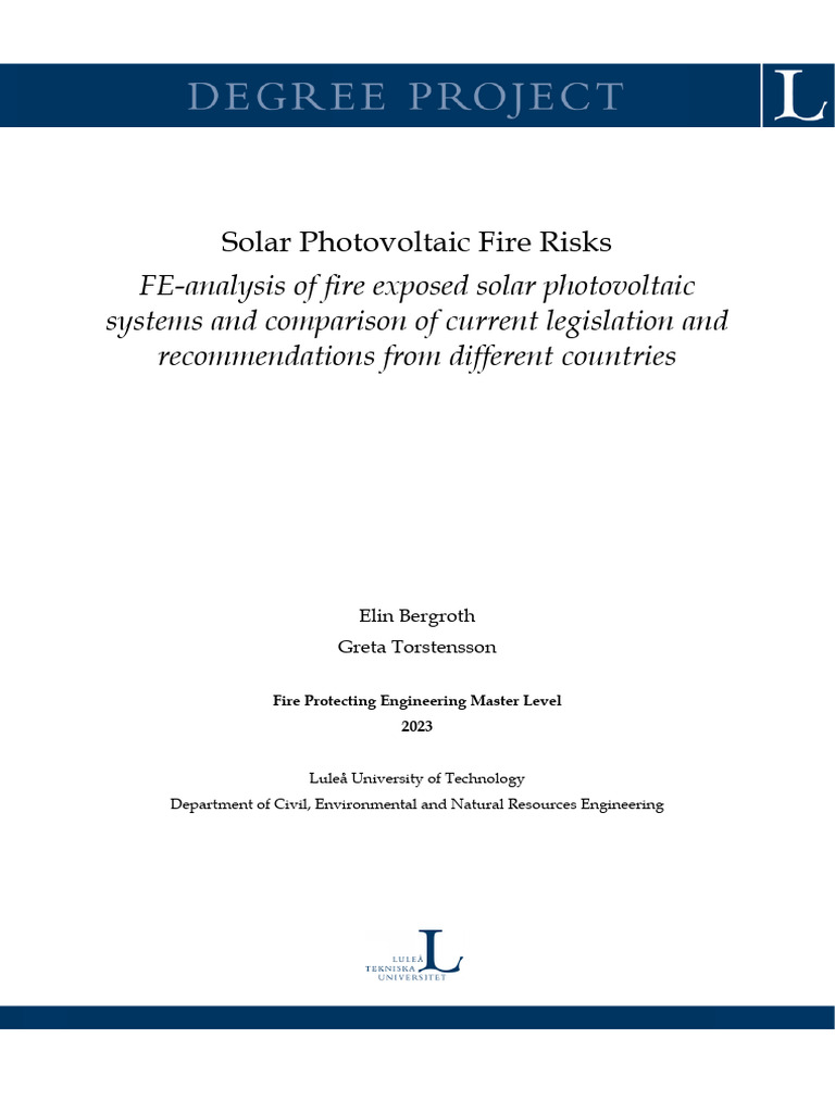 Solar PV Fire Risks and Regulations | PDF | Photovoltaics ...