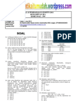 SOAL & PEMBAHASAN SNMPTN 2011 KEMAMPUAN IPA KODE SOAL : 599