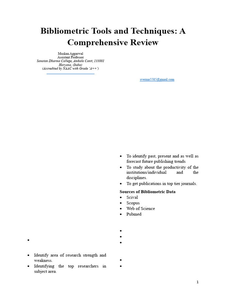 Bibliometric Analysis Tools Overview | PDF | Methodology | Information ...