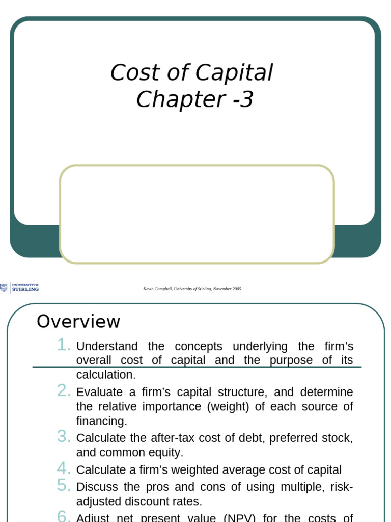 Understanding Cost of Capital and WACC | PDF | Cost Of Capital ...