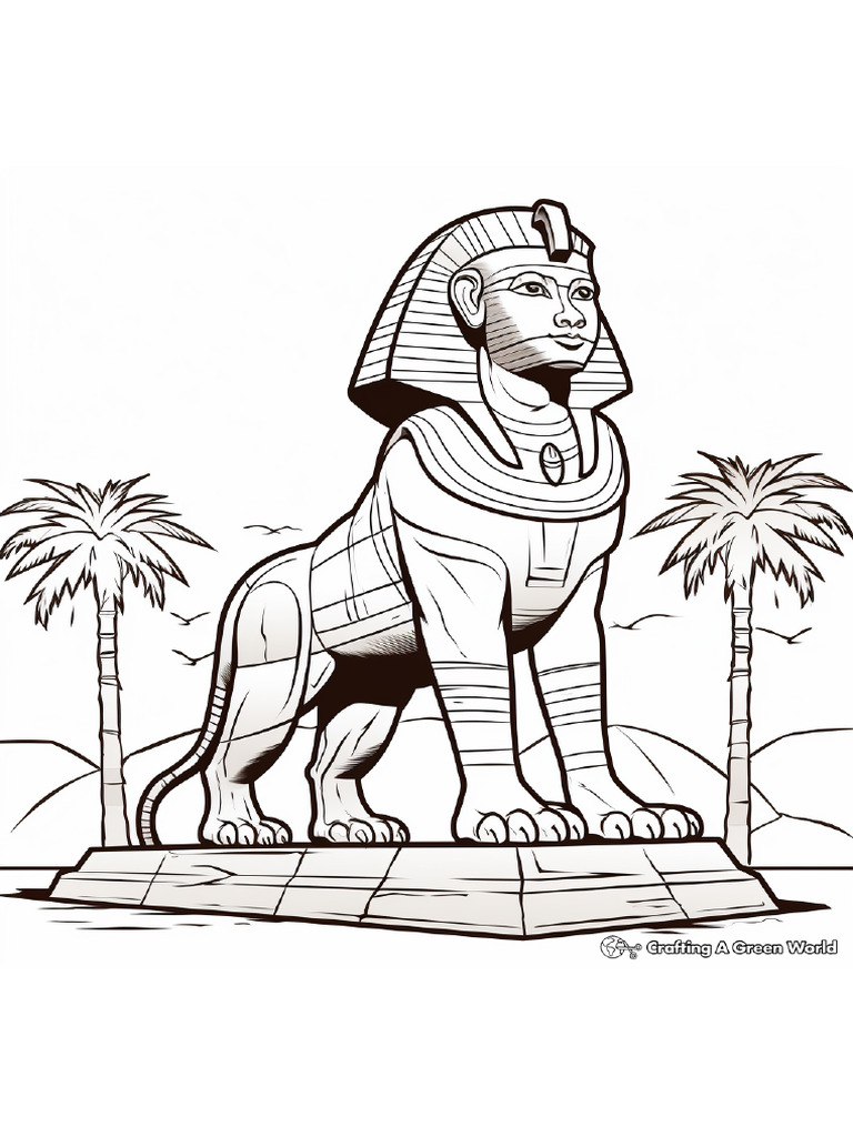 Exciting Egyptian Sphinx Coloring Pages 4 | PDF