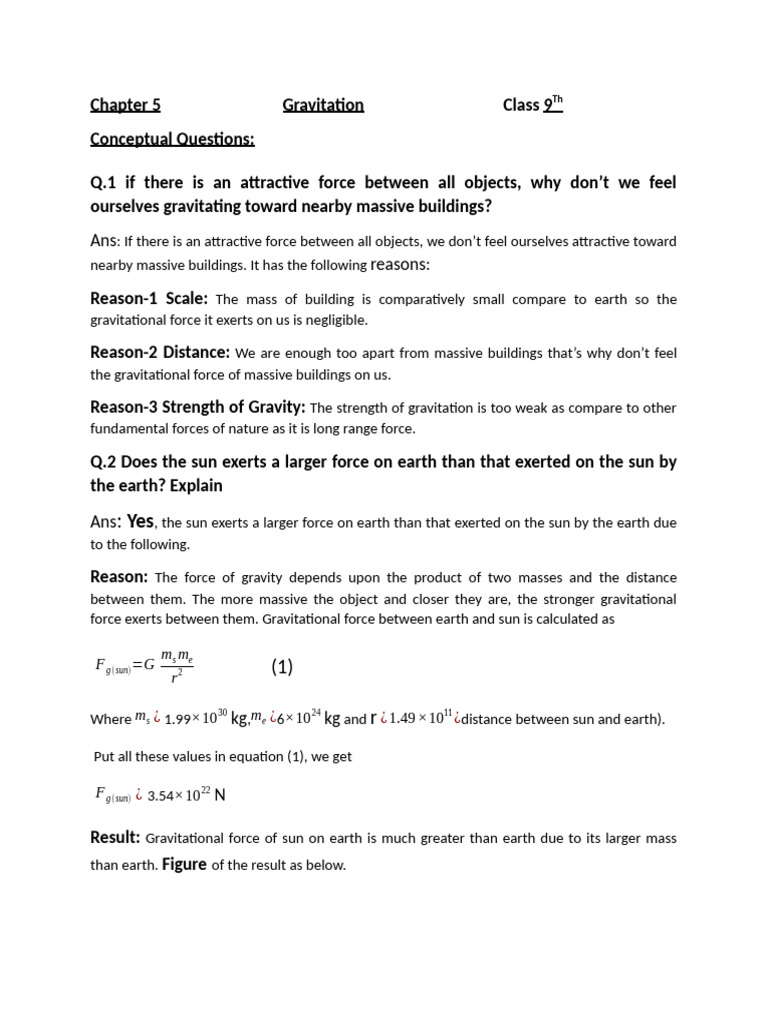 Class 9 Gravitation Concepts Explained | PDF | Gravity | Force
