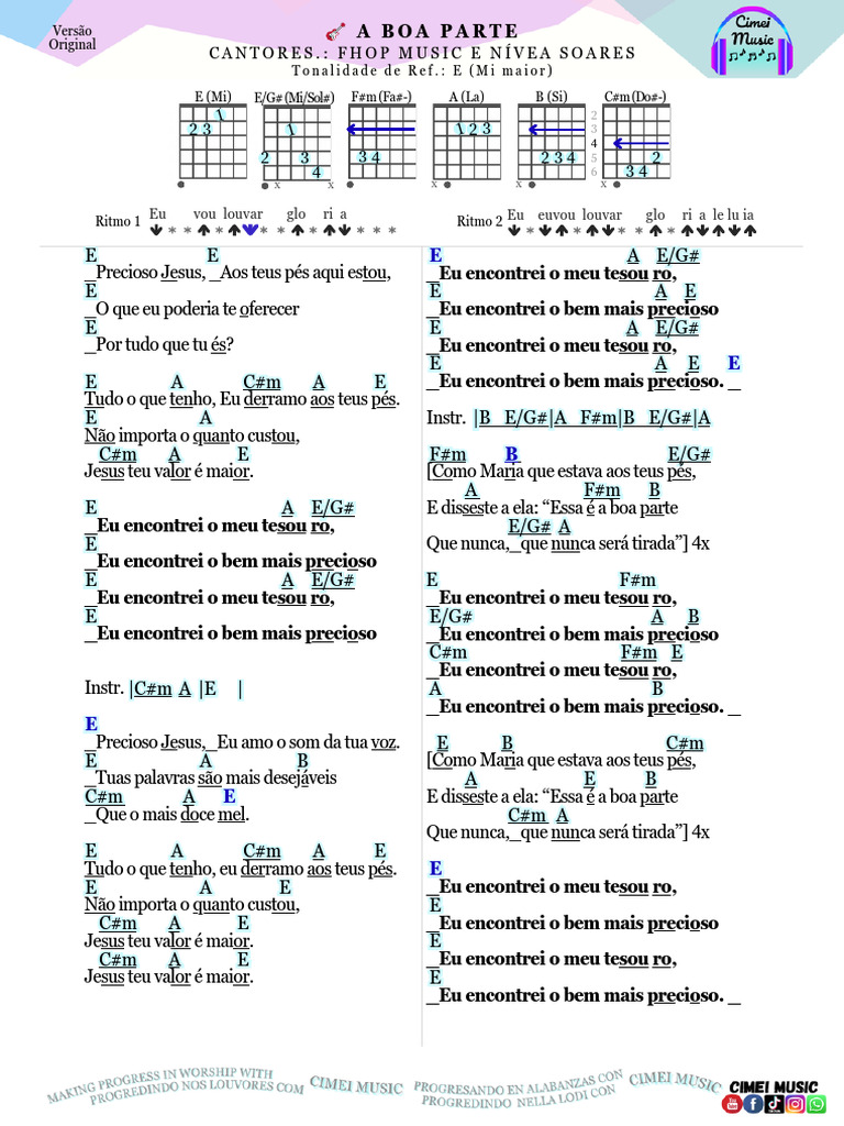 Cifras e Letra de 