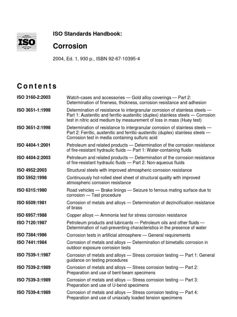 ISO Corrosion Standards Overview | PDF