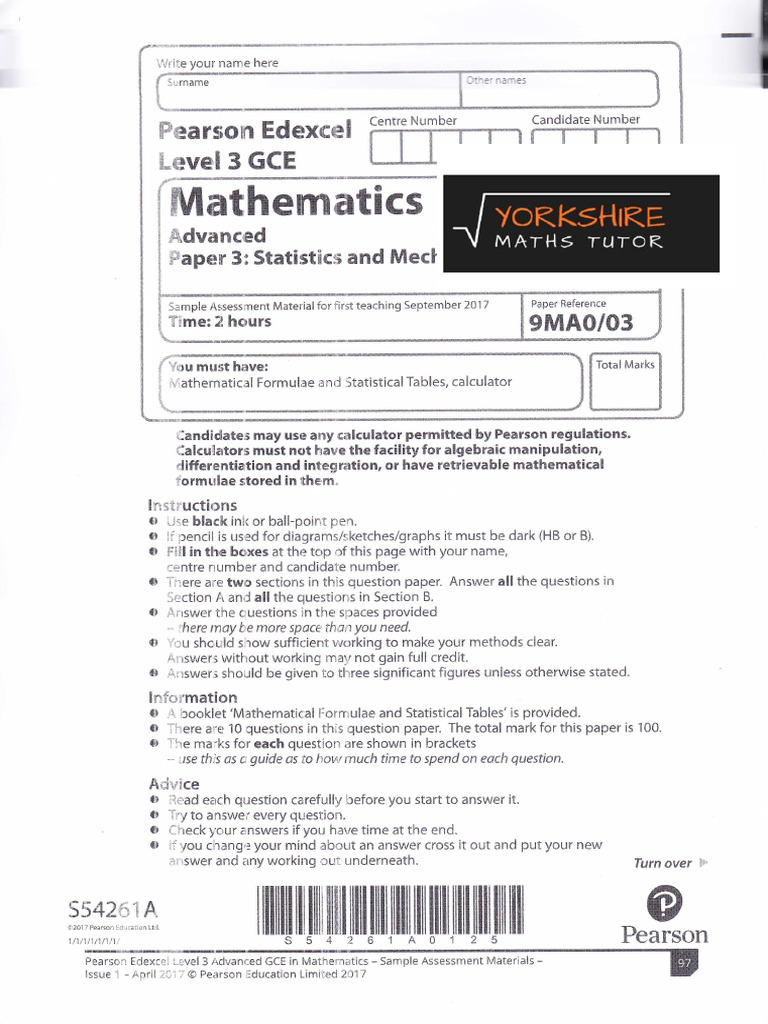 Sample Paper 3 Solutions | PDF