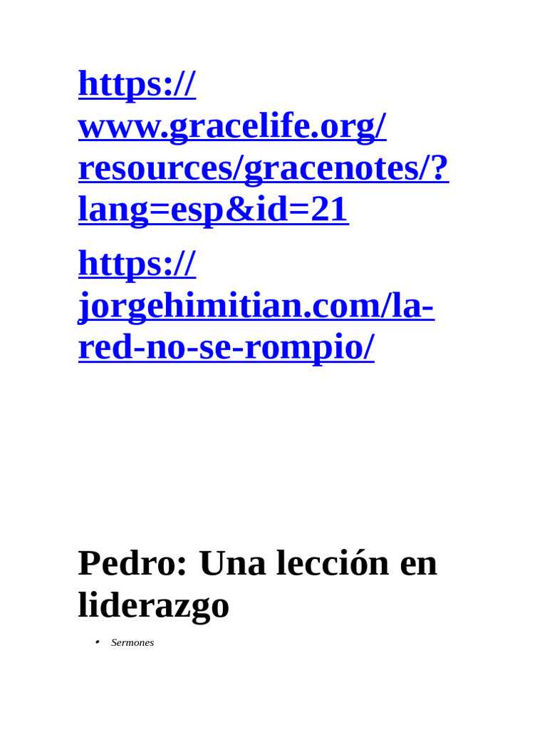 Lecciones de liderazgo de Pedro | PDF | San Pedro | Cristo (título)