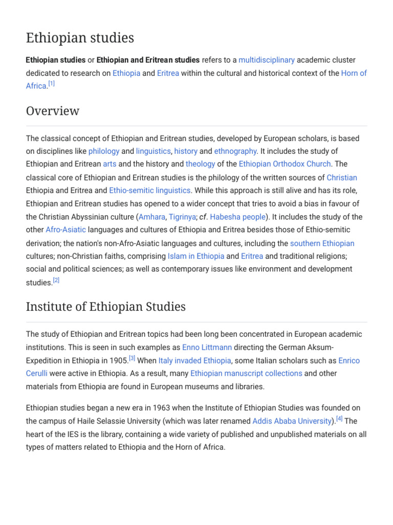 Overview of Ethiopian Studies | PDF | Horn Of Africa | Ethiopia