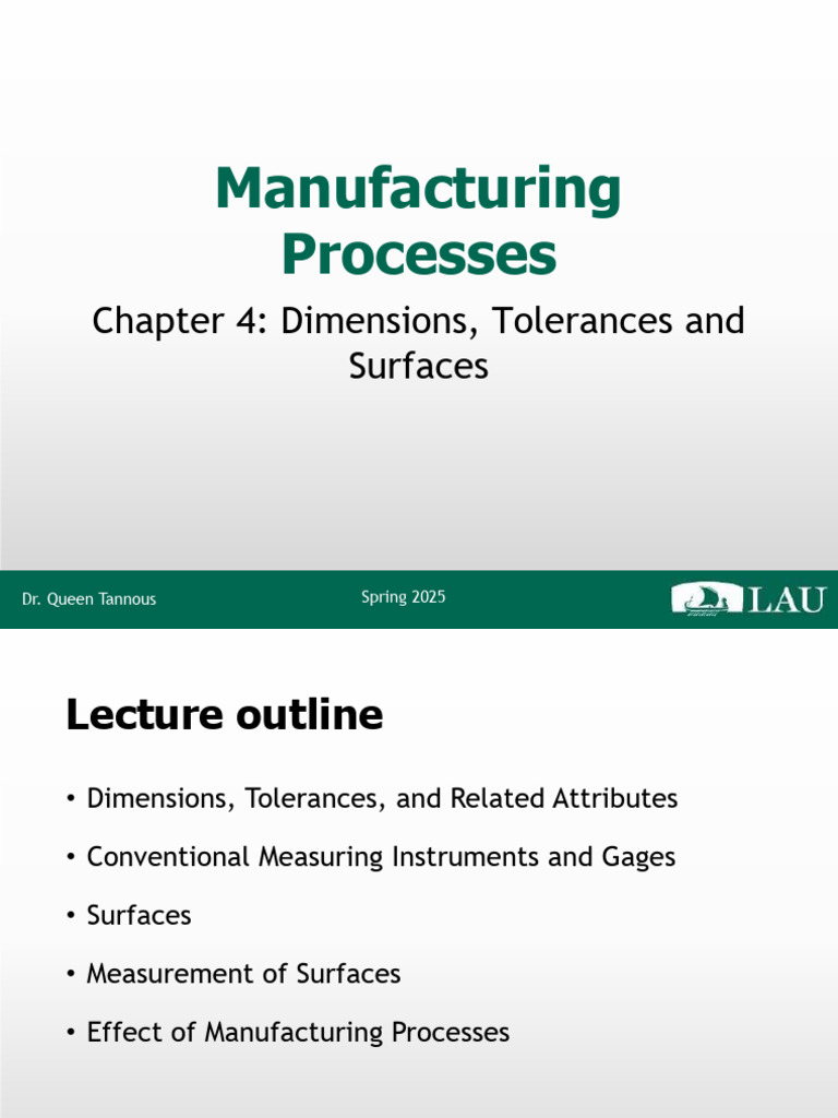 Dimensions and Tolerances in Manufacturing | PDF | Accuracy And ...