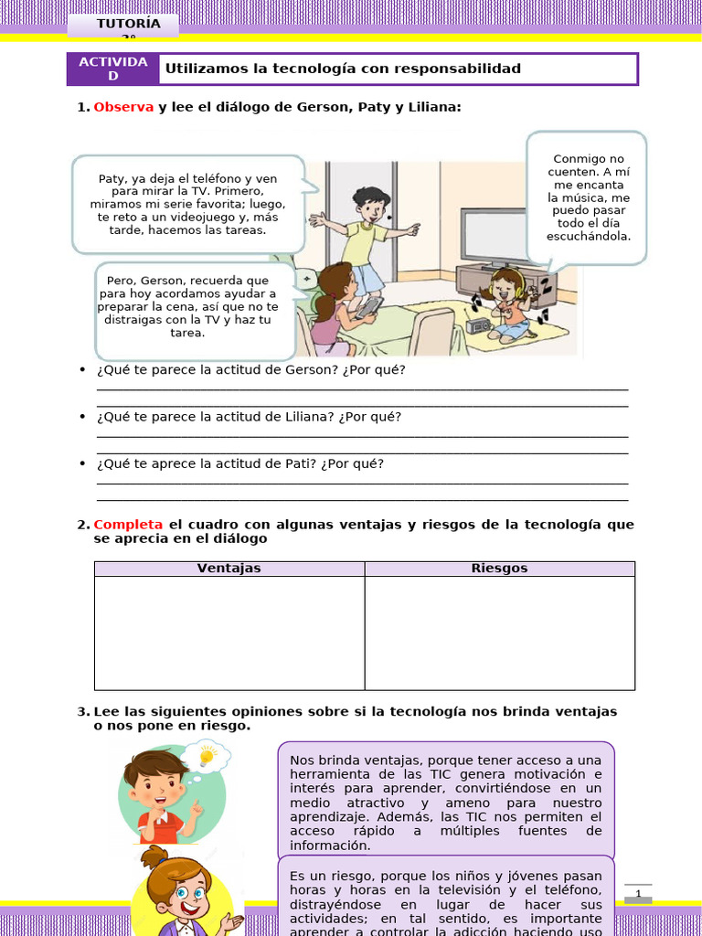 FICHA DE TUTORIA | PDF | Cognición | Aprendizaje