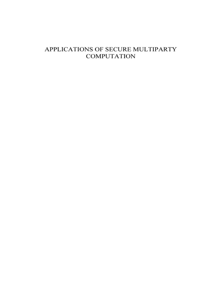 Applications of Secure Multiparty Computation | PDF | Vertex (Graph ...