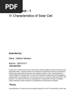 Solar Cell I-V Characteristics Explained | PDF | Photovoltaics | Solar Cell