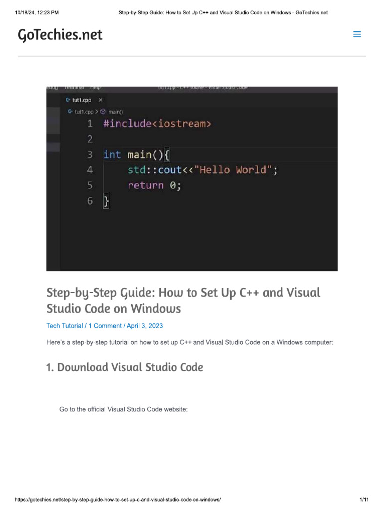 Step by Step C++ Setup | PDF