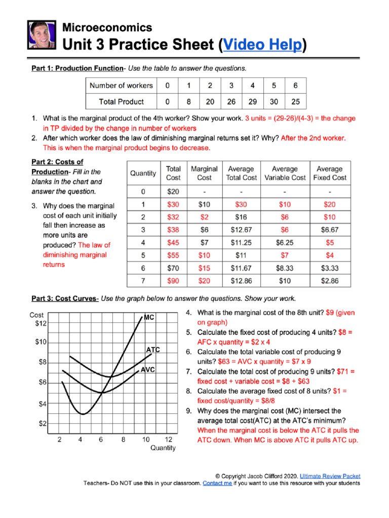 Micro Unit 3 Practice Answer Key | PDF