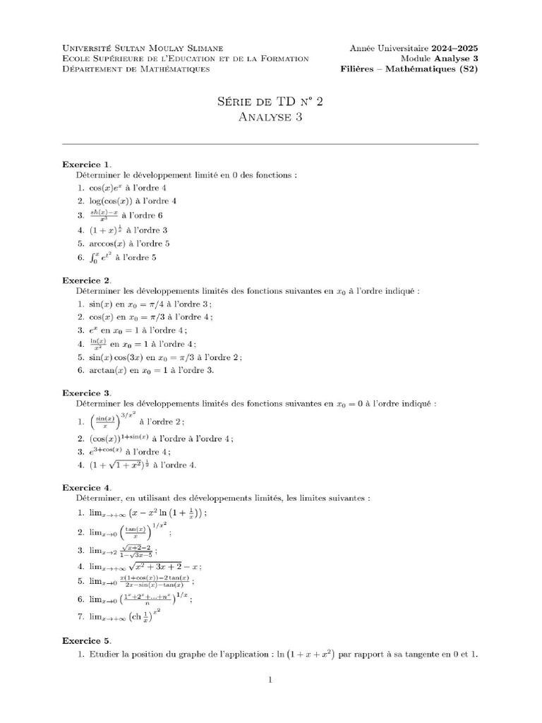 TD2 Analyse 3 | PDF