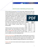  Preparation for Tabular Presentation