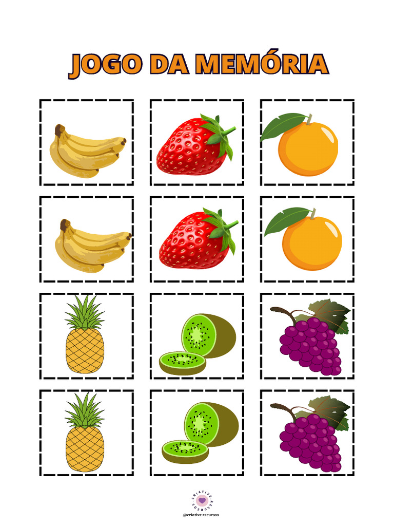 Jogo da Memória de Frutas para Imprimir | PDF