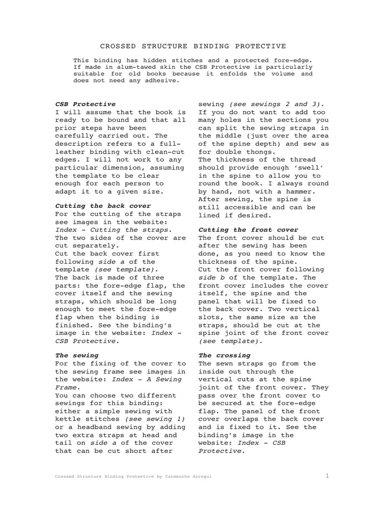 CSB Protective Binding Guide | PDF | Bookbinding | Sewing
