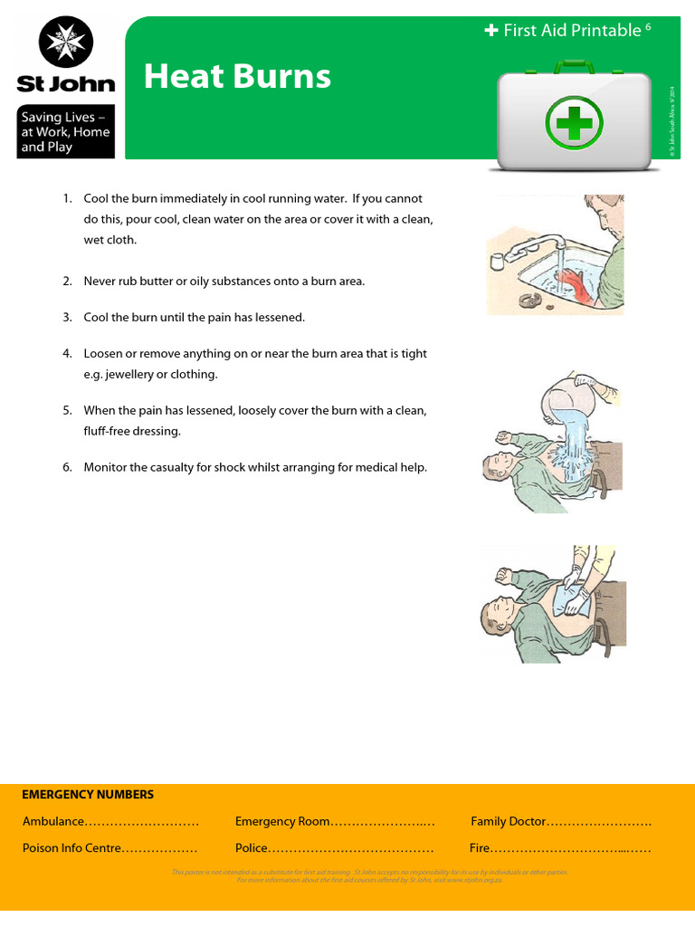 First Aid for Heat Burns: Infant Care Guide | PDF