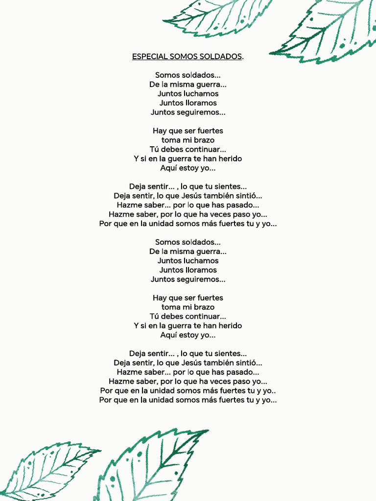 Somos soldados LETRA | PDF