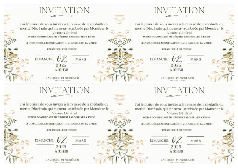Invitation Avec Repas | PDF