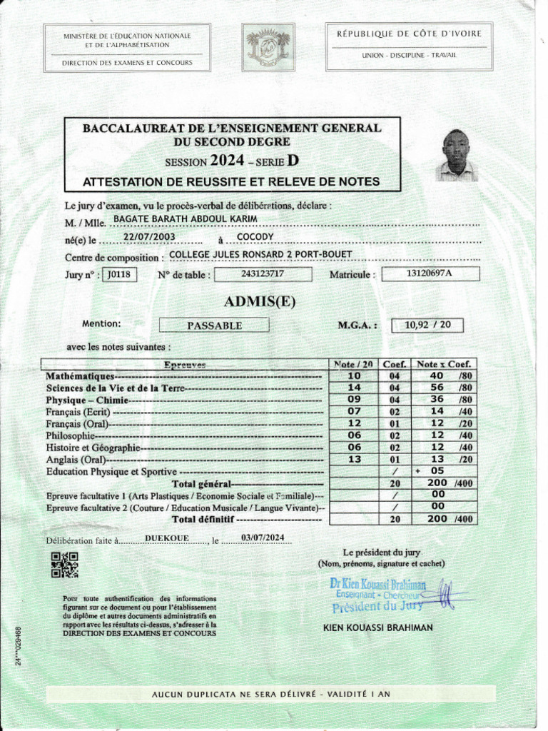 Diplome Bac 2 | PDF