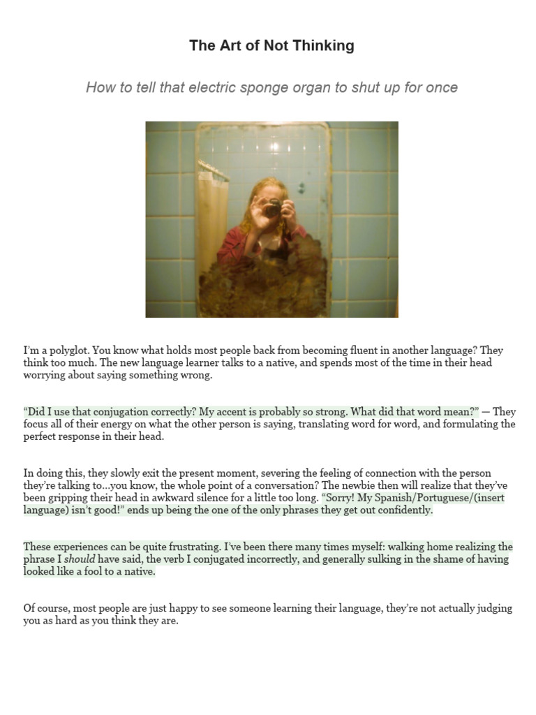 Overcoming Overthinking in Language Learning | PDF