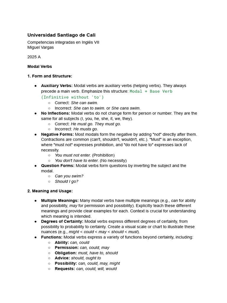 Understanding Modal Verbs in English | PDF