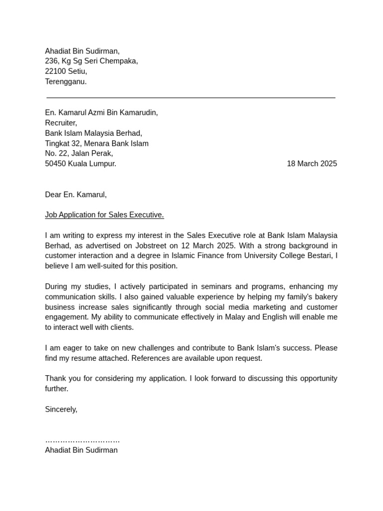 Application Letter English For Professional Purposes Pdf