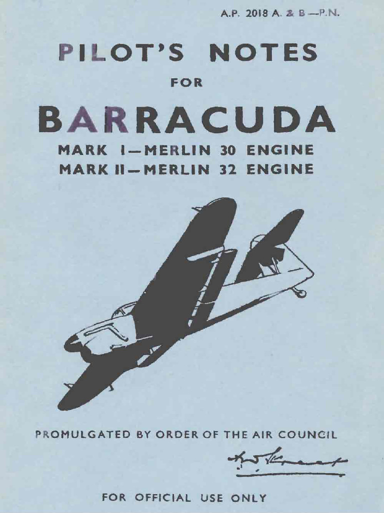 Pilots Notes Barracuda MkI MkII | PDF