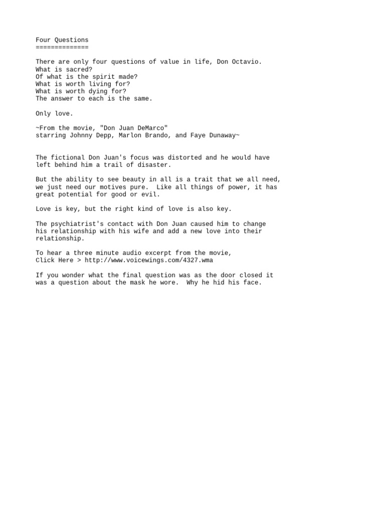 Four Questions | PDF