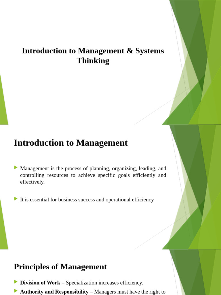 Management and Systems Thinking Overview | PDF | Change Management | Goal
