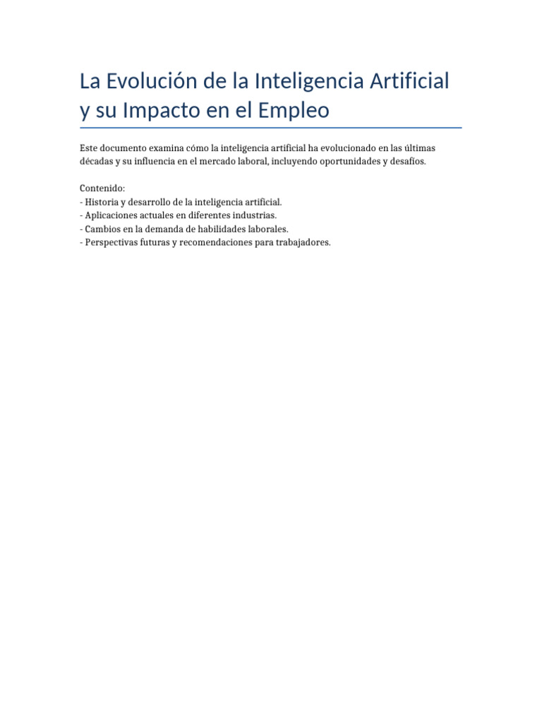 Impacto de la IA en el Empleo Actual | PDF