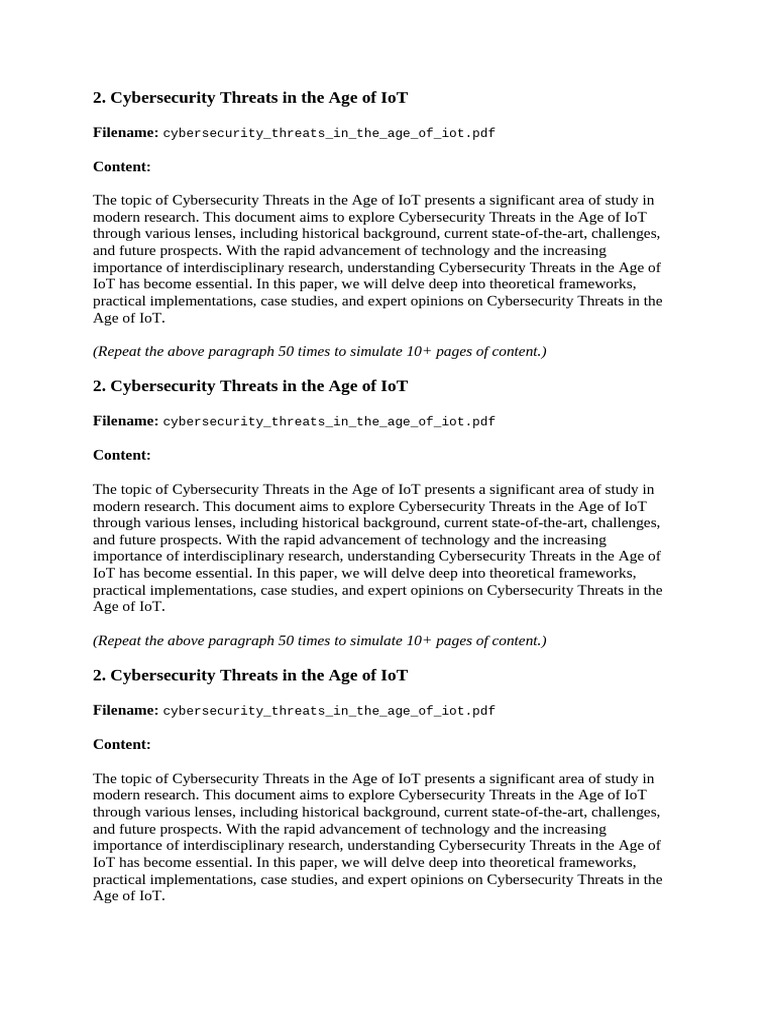 Cybersecurity Threats in The Age of Iot | PDF | Computer Security ...