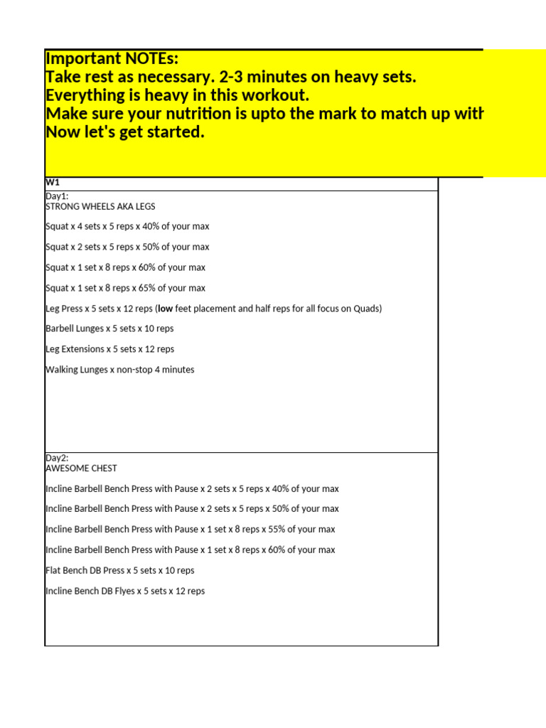 4-Week Intense Workout Plan | PDF | Physical Exercise | Strength Training