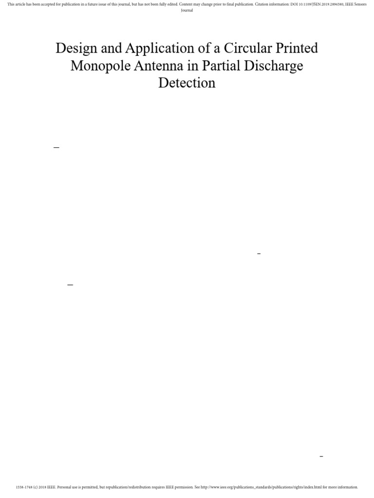 Circular Antenna for Partial Discharge Detection | PDF | Electricity ...