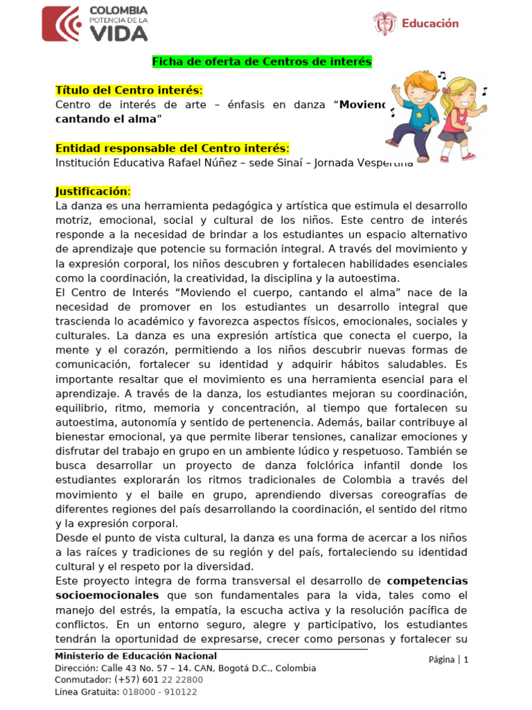 Danza Folclórica Infantil en Educación | PDF | Bailes | Las emociones