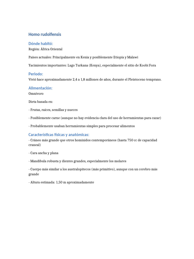 Homo Rudolfensis | PDF