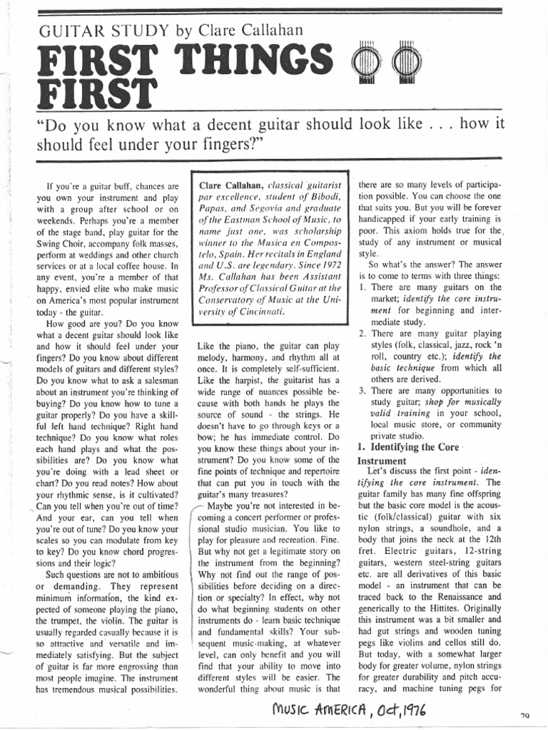 Clare Callahan - First Things First | PDF