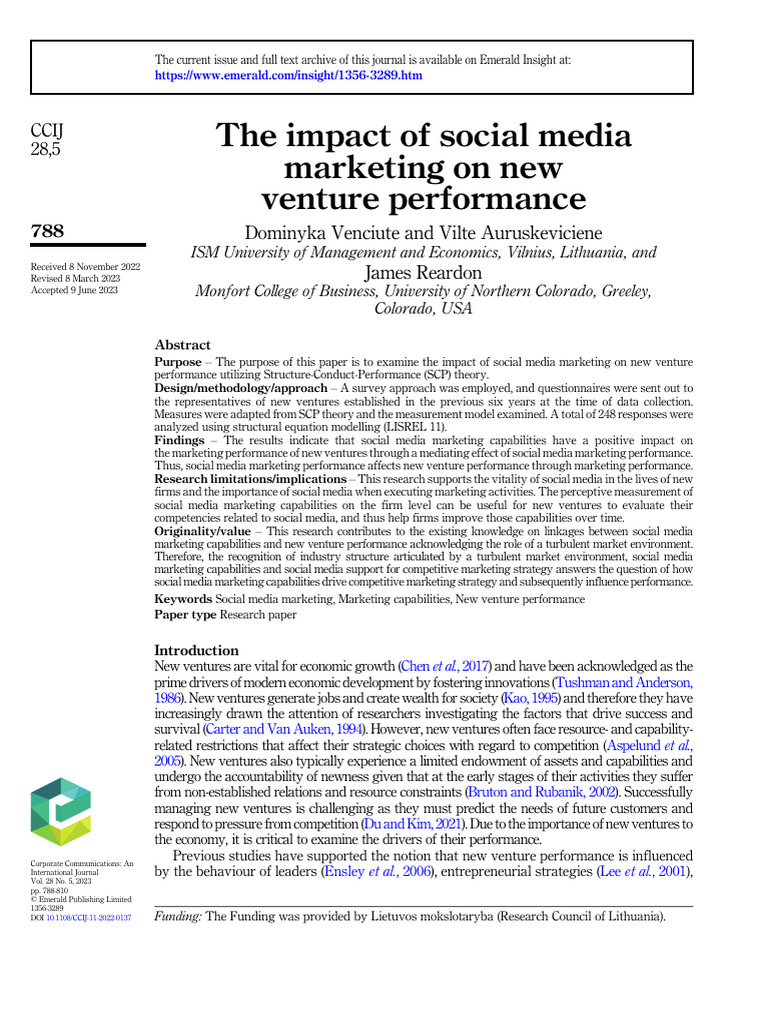 Social Media Marketing's Impact on Startups | PDF | Survey Methodology ...