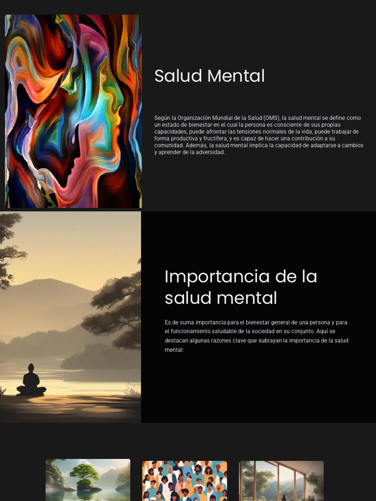 Importancia de la Salud Mental y Apoyo | PDF | Salud mental | Estrés ...