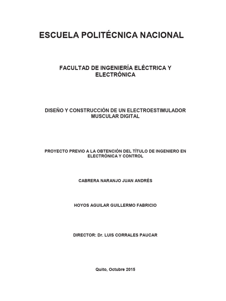Diseño de Un Electro Estimulador Muscular Digital | PDF | Corriente  eléctrica | Electricidad