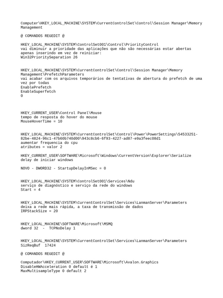 Ajustes Regedit | PDF | Windows Registry | Computing